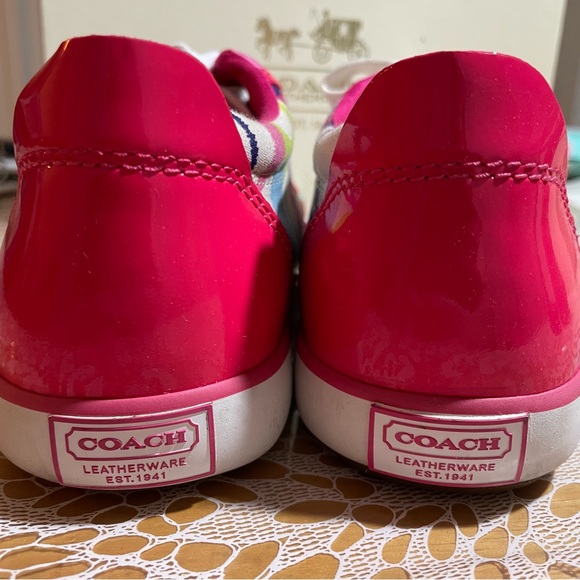 Coach Barrett Poppy Ikat Print Multi Pink Sneakers Size 7 - Picture 7 of 7